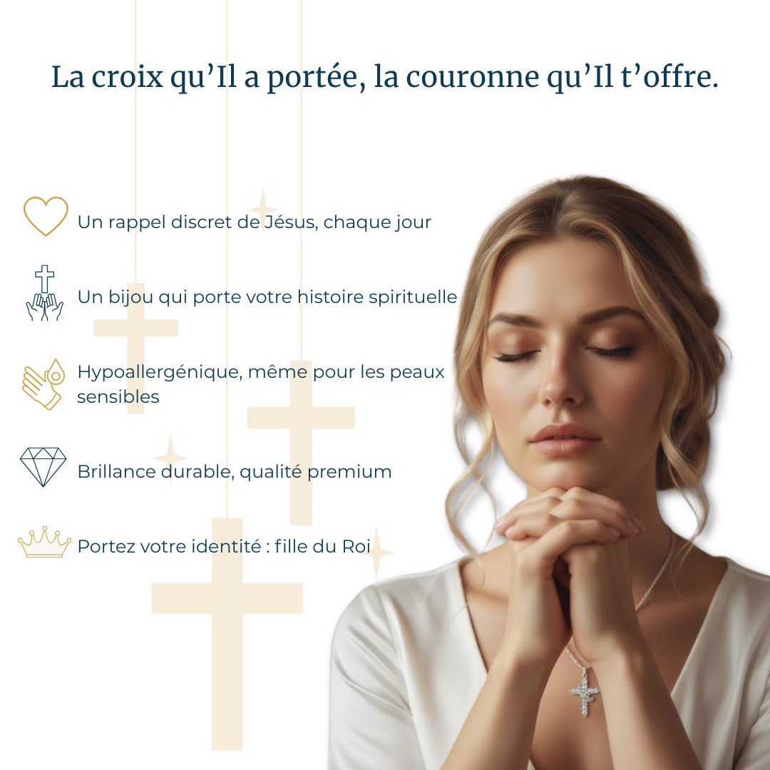 Collier en croix avec couronne pour renforcer ta foi