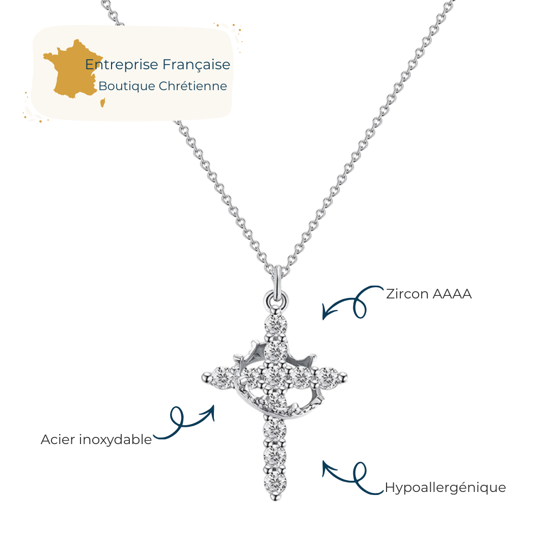 Collier en croix avec couronne pour renforcer ta foi